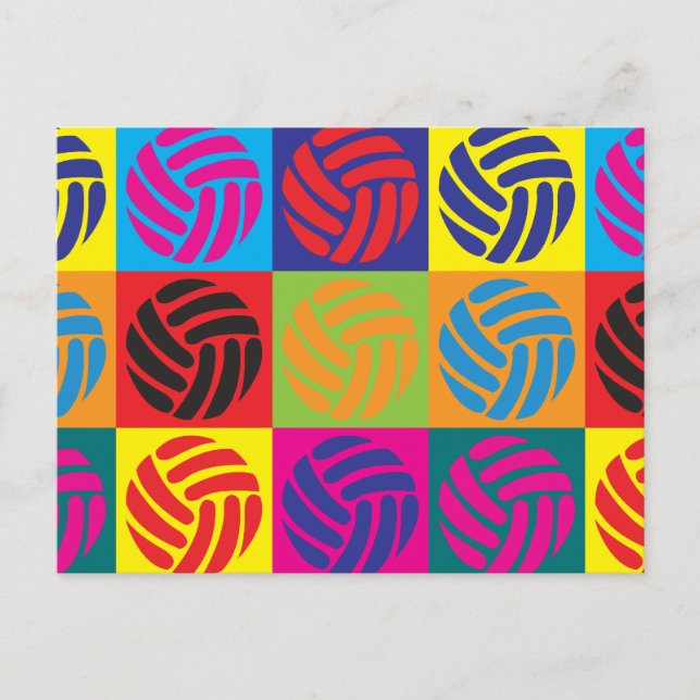 Volleyball Pop Art Vykort (Framsida)
