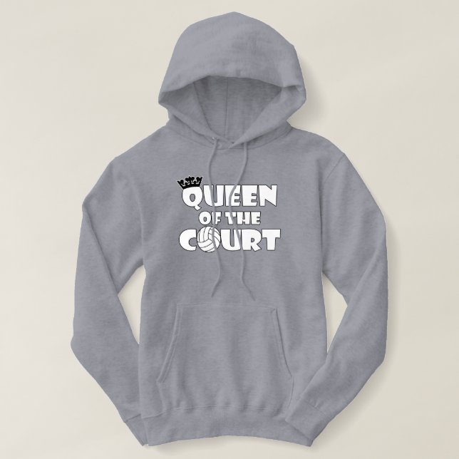 Volleyball Queen of the Court Cute Sports Women's T Shirt (Design framsida)