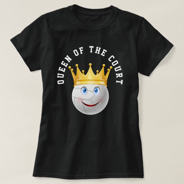 Volleyball Queen vid domstolen Guld Krona T-Shirt (Design framsida)