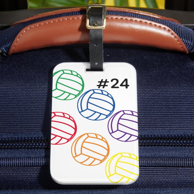 Volleyball Rainbow Luggage Tag Bagagebricka (Framsida Insitu 2)