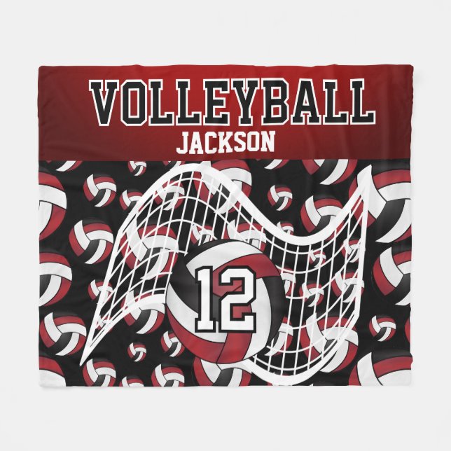 Volleyball - Red, Black and White Fleece Blanket (Framsidan (Horisontell))