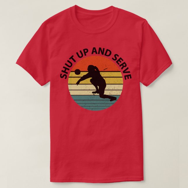 Volleyball Retro Distress Stil T Shirt (Design framsida)
