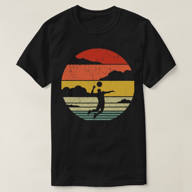 Volleyball Retro Vintage Stil T Shirt (Design framsida)