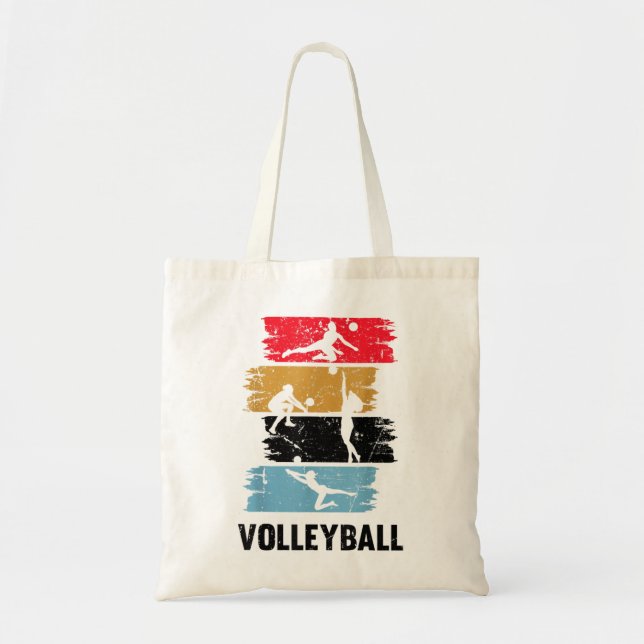 Volleyball Retro Vintage Volleyball Player Coach 2 Tygkasse (Framsidan)