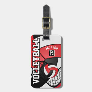 Volleyball 🏐 - Röd, vit och svart Bagagebricka