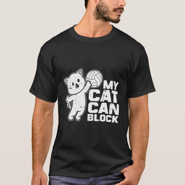 Volleyball Roligt Beach - Volleyball Cat T Shirt (Framsida)