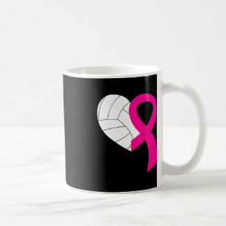 Volleyball Rosa Ribbon Coola Breast Cancer Awarene Kaffemugg