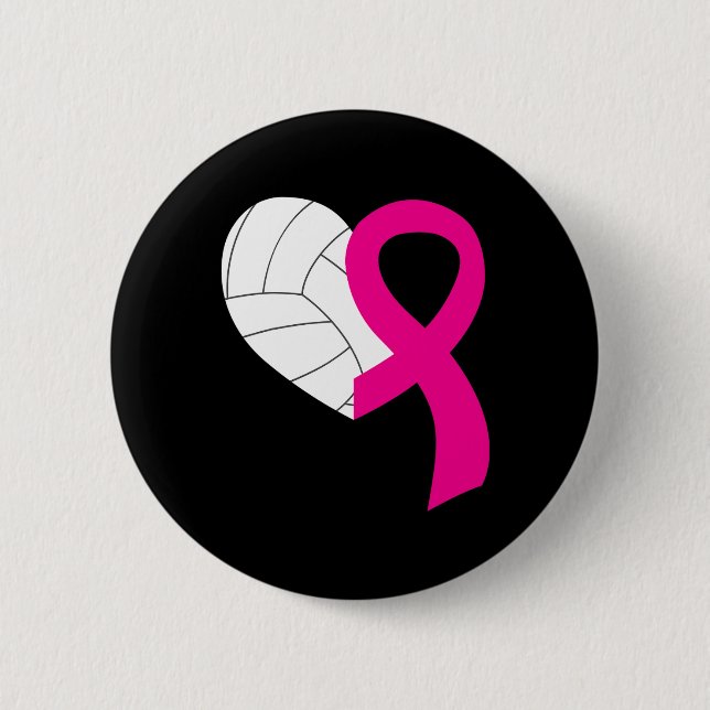 Volleyball Rosa Ribbon Coola Breast Cancer Awarene Knapp (Framsida)