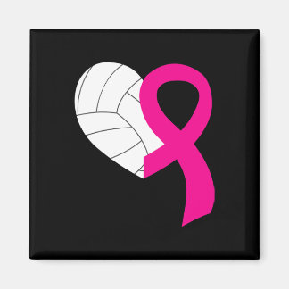 Volleyball Rosa Ribbon Coola Breast Cancer Awarene Magnet