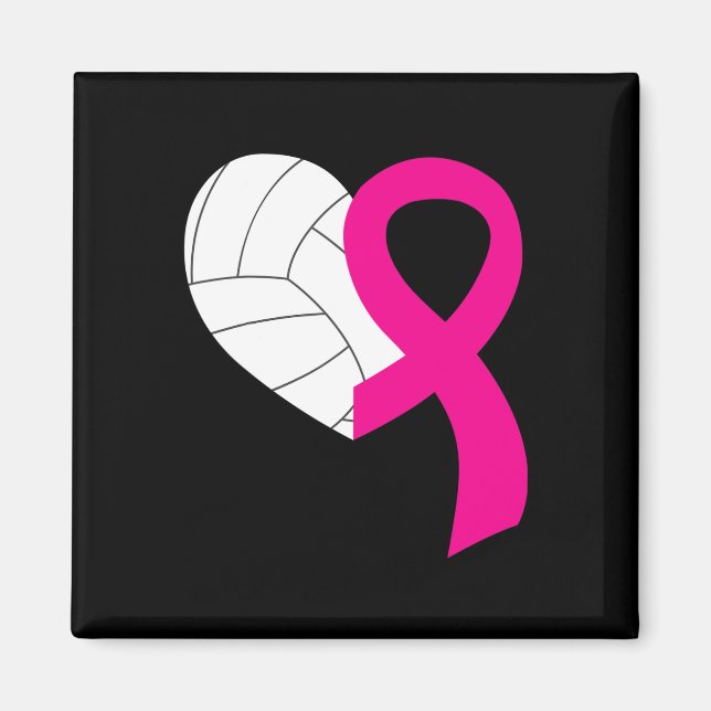 Volleyball Rosa Ribbon Coola Breast Cancer Awarene Magnet (Framsidan)