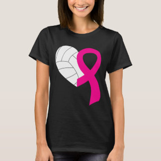 Volleyball Rosa Ribbon Coola Breast Cancer Awarene T Shirt