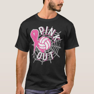 Volleyball Rosa ut Rosa Ribbon Bröstcancer T Shirt