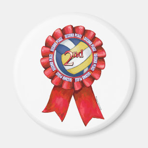 Volleyball Rosett band 2:a Magnet