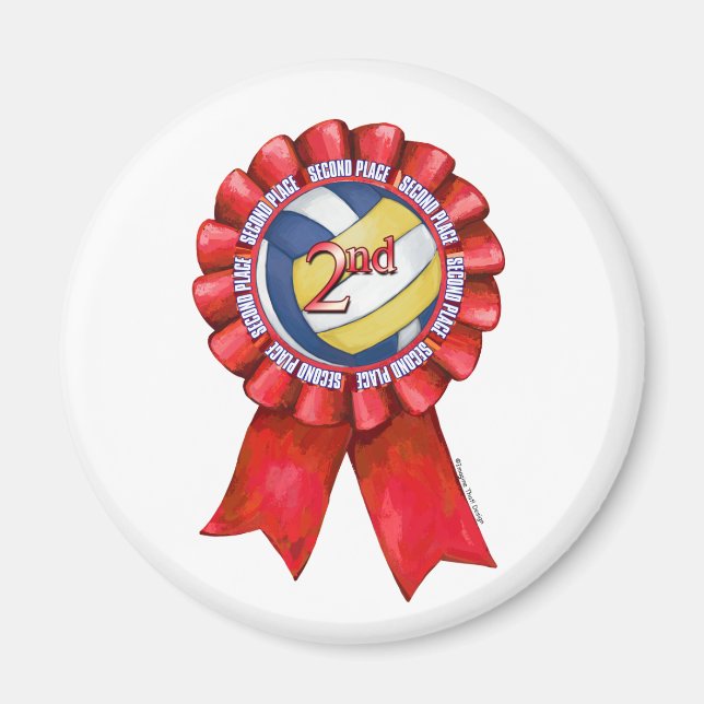 Volleyball Rosett band 2:a Magnet (Framsidan)