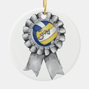Volleyball Rosett band 3:e Julgransprydnad Keramik