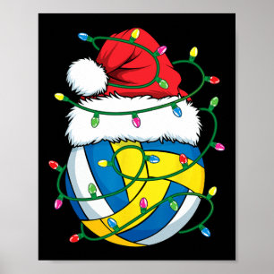 Volleyball Santa Hat Boys Girls Julafton Lig Poster