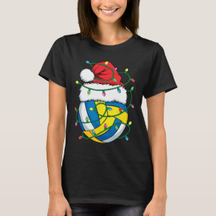 Volleyball Santa Hat Boys Girls Julafton Lig T Shirt