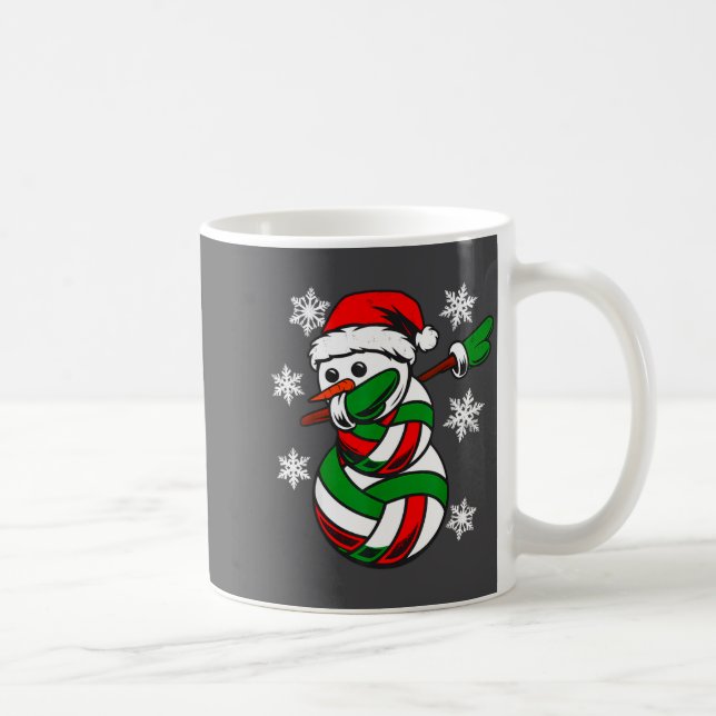Volleyball Santa Hat Snowman Xmas Funny Volleyball Kaffemugg (Höger)
