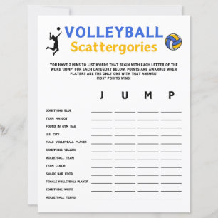 Volleyball Scattergories-spel