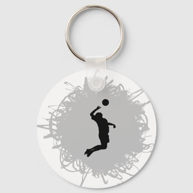 Volleyball Scribble Stil (Male) Nyckelring (Framsida)