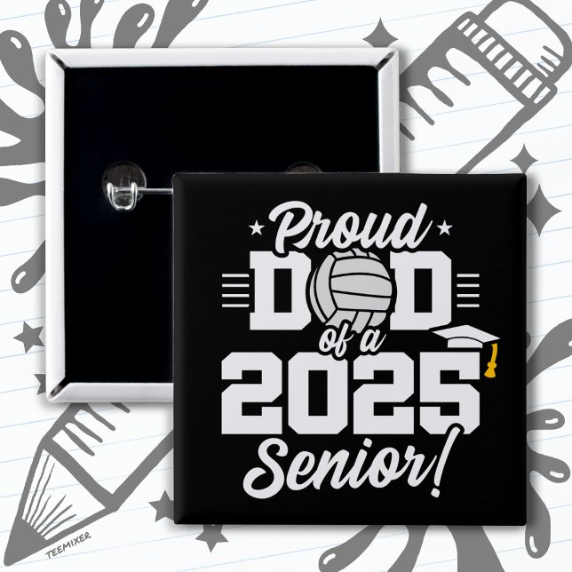 Volleyball Senior Class 2025 Studenten Proud Pappa Knapp (Skapare uppladdad)