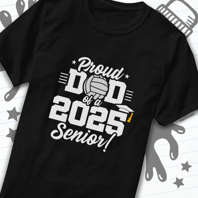 Volleyball Senior Class 2025 Studenten Proud Pappa T Shirt (Skapare uppladdad)