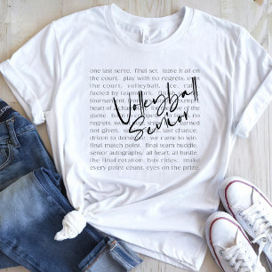 Volleyball Senior Motivational Phrases Typography T Shirt
