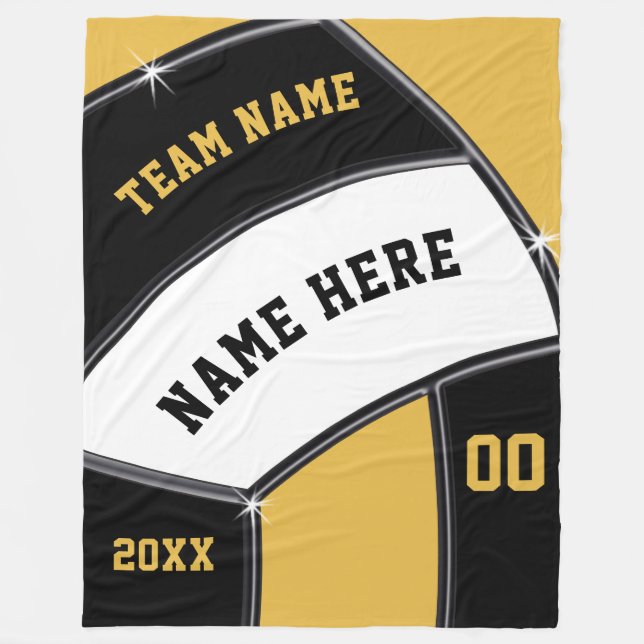 Volleyball Senior Night Gift Ideas, Black Guld ell Fleecefilt (Framsidan)