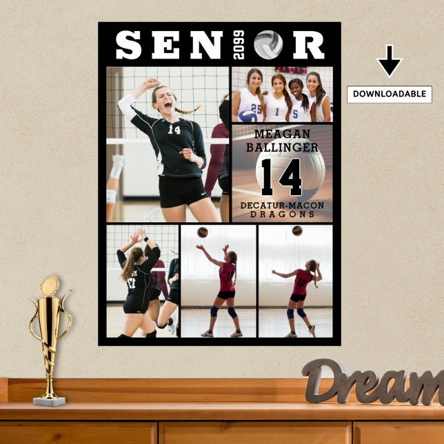 Volleyball Senior Studenten 6 Photo Collage Poster (Skapare uppladdad)