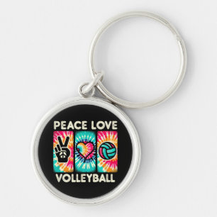 Volleyball Shirt för Tonåringar Women Girls Peace Rund Silverfärgad Nyckelring