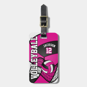 Volleyball 🏐 - Shock rosa, svartvitt Bagagebricka