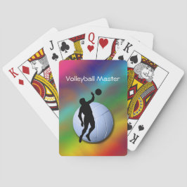 Volleyball Silhouette Male Player och Boll Casinokort
