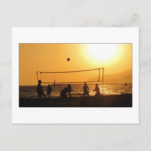 Volleyball Silhouette Vykort (Framsida)