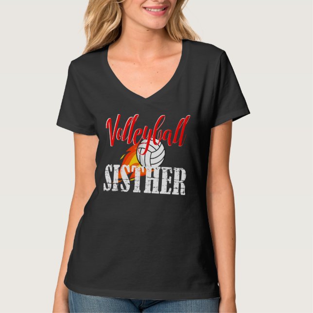 Volleyball Sister Volleyball   T Shirt (Framsida)