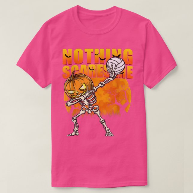 Volleyball Skeleton Halloween Men Boys Volleyball  T Shirt (Design framsida)