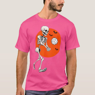 Volleyball Skeleton Volleyball Player Halloween Vo T Shirt