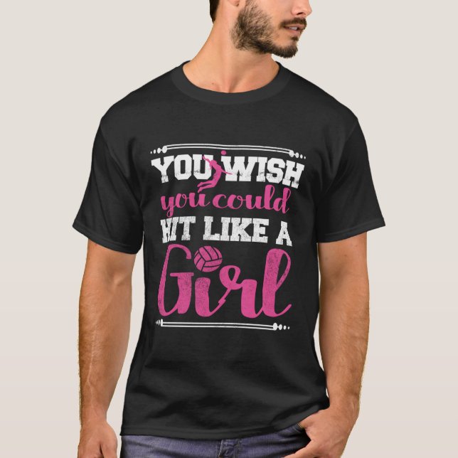 Volleyball Slå som en flickcute T Shirt (Framsida)