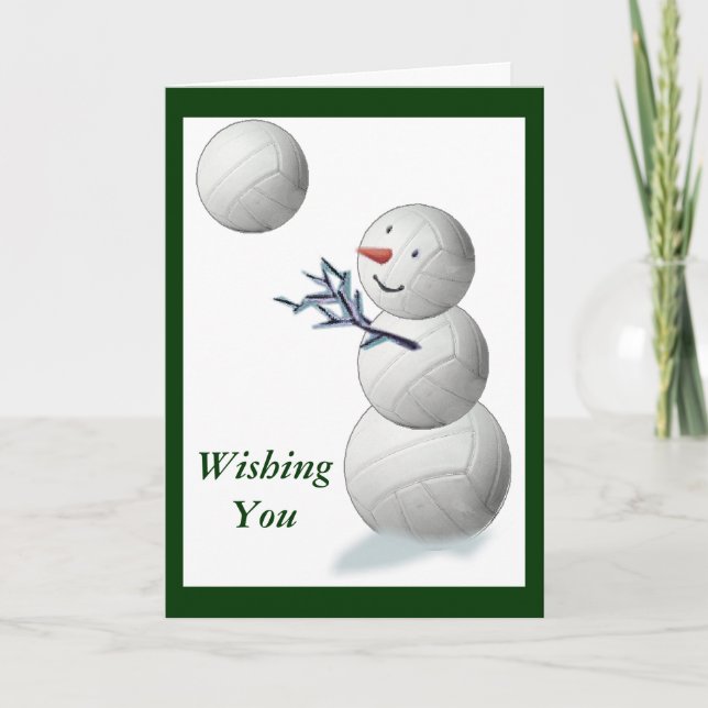 Volleyball Snögubbe jul Helgkort (Framsida)