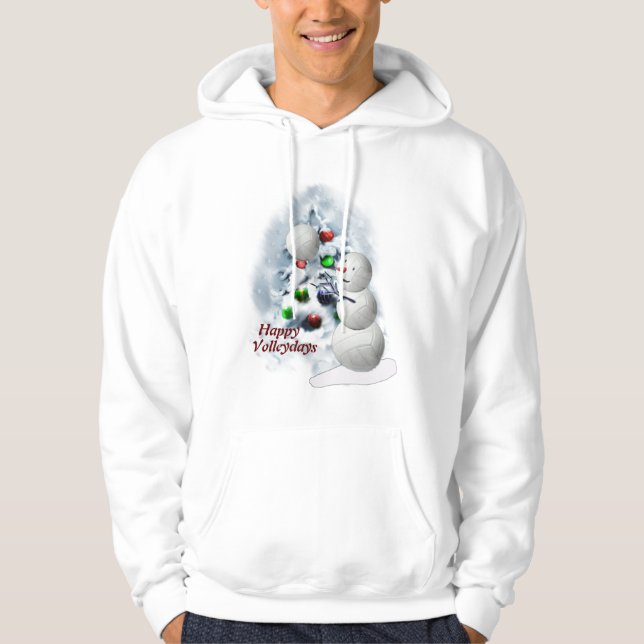 Volleyball Snögubbe jul Hoodie (Framsida)