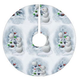 Volleyball Snögubbe jul Julgransmatta Borstad Polyester