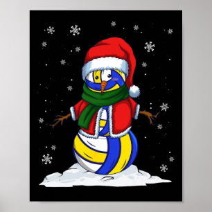Volleyball Snögubbe Julafton Sport Volleyball Poster