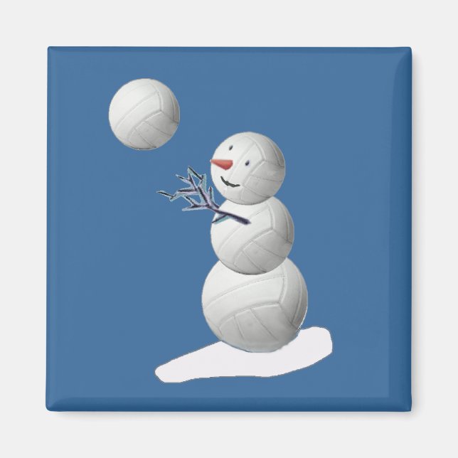 Volleyball Snögubbe Magnet (Framsidan)