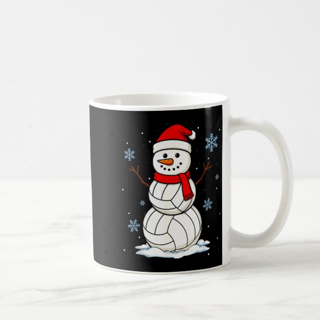 Volleyball Snowman Merry Christmas Funny Srts Xmas Kaffemugg (Höger)
