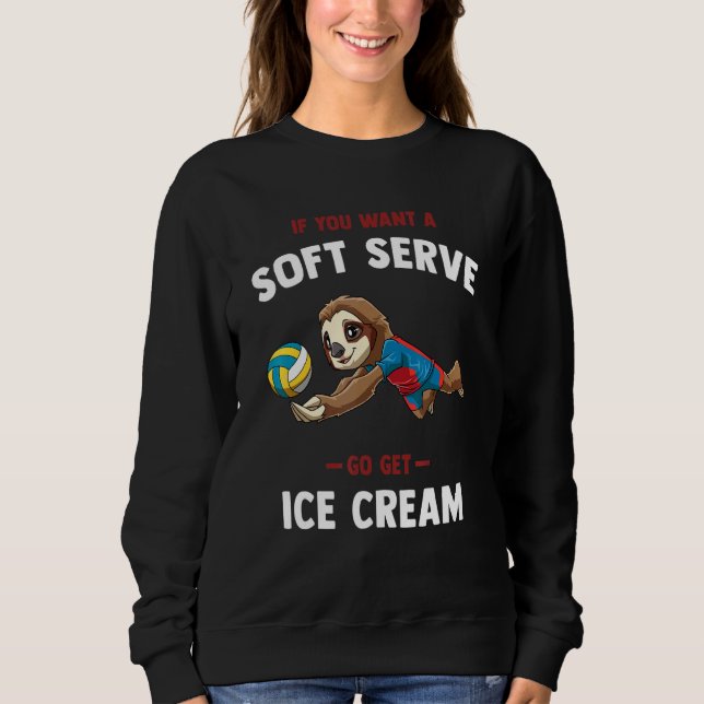 Volleyball Soft Serve     Sloth Volleyball T Shirt (Framsida)
