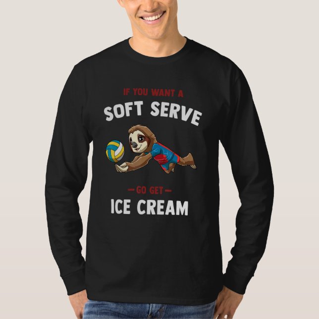 Volleyball Soft Serve     Sloth Volleyball T Shirt (Framsida)