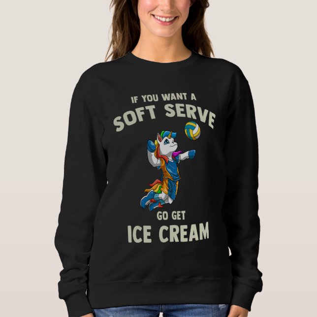 Volleyball Soft Serve   Unicorn Volleyball 1 T Shirt (Framsida)