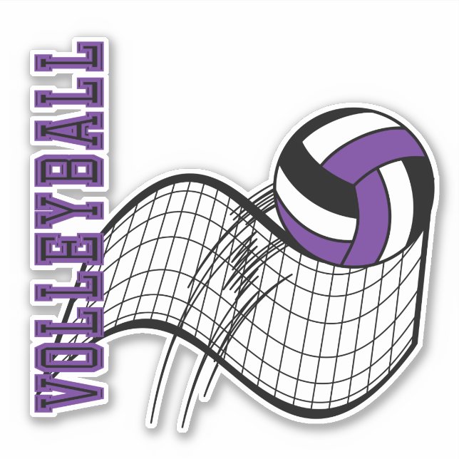 Volleyball-spel - Lila Klistermärken (Framsida)