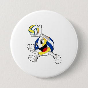 Volleyball-spelare med Volleyball Knapp