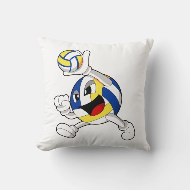 Volleyball-spelare med Volleyball Kudde (Framsida)