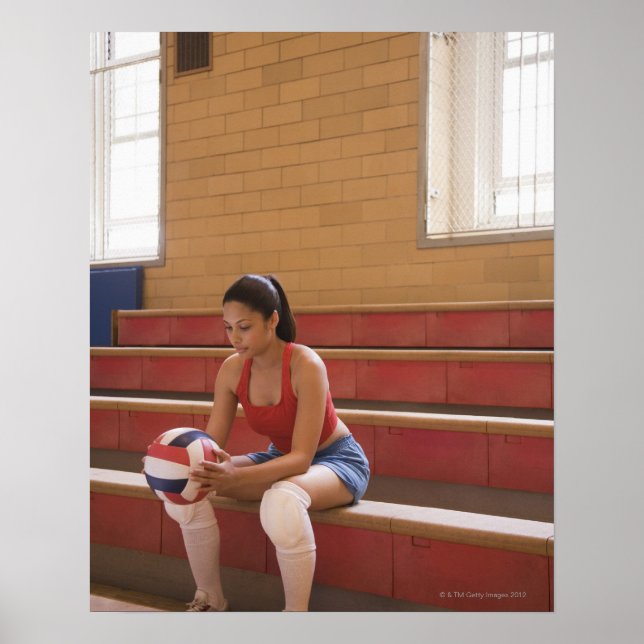 Volleyball-spelare med volleyball poster (Framsidan)